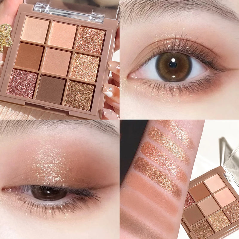 Paleta de sombras luxuosa em 9 cores