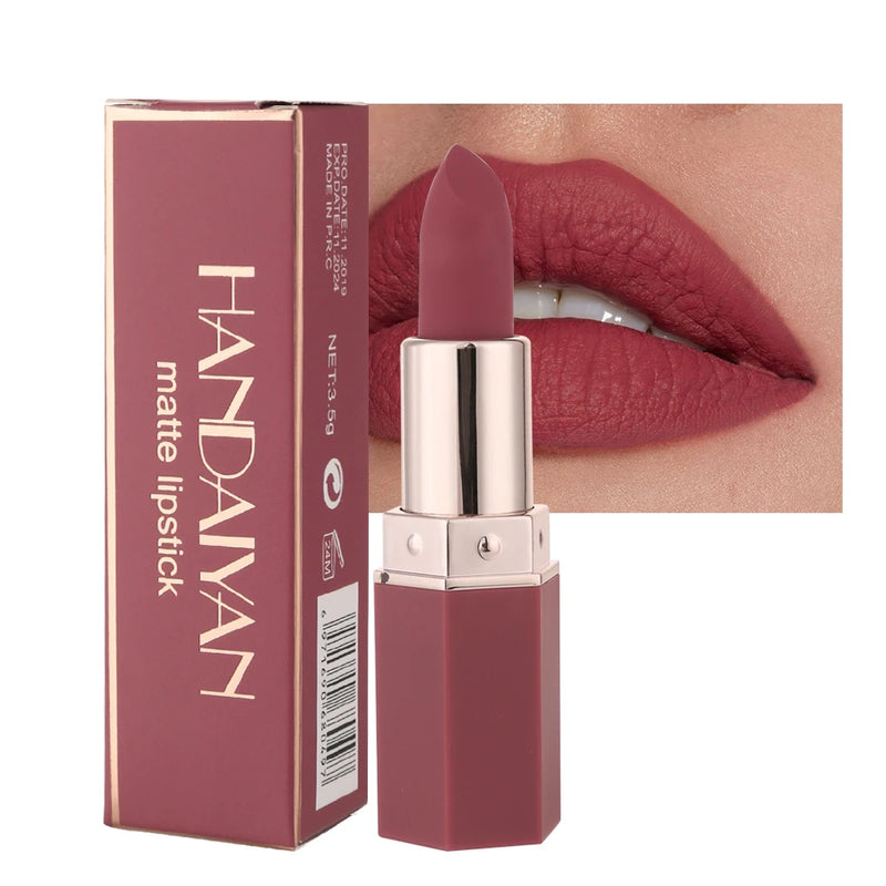 Batom Matte em 6 Cores, Sem Desbotar, Não Gruda no Copo